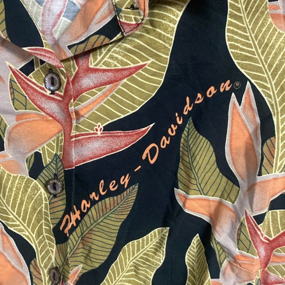Harley Davidson tropical print blouse size medium - Picture 3 of 5